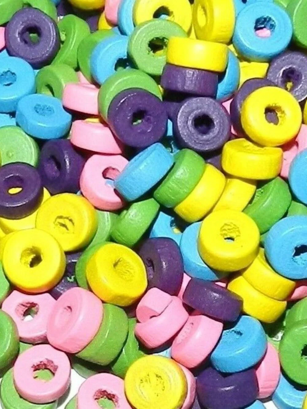 WL358 Blue Green Pink Purple Yellow 8mm Heishi Rondelle Wood Bead Mix 90-grams